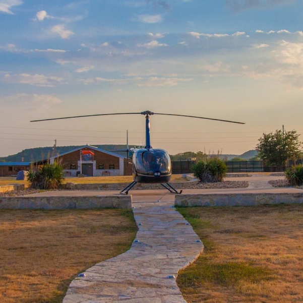 Helicopter at Rough Creek Lodge