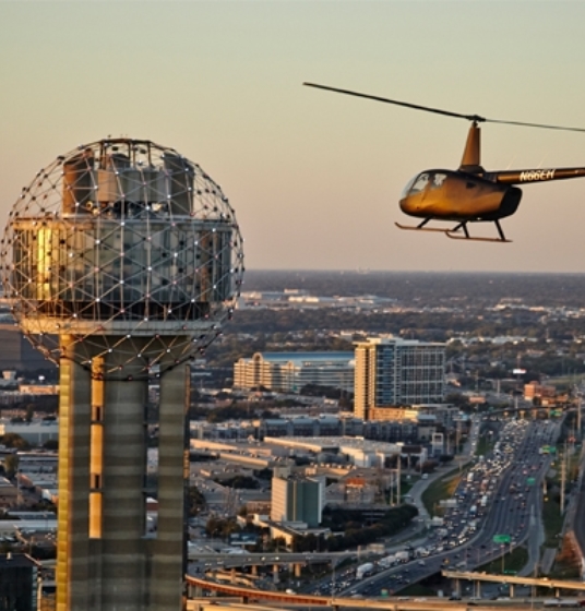 Helicopter at Reunion Tower Dallas Tour