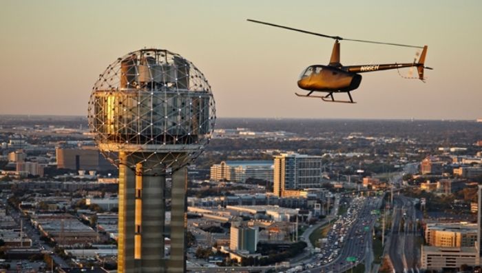 Helicopter at Reunion Tower Dallas Tour